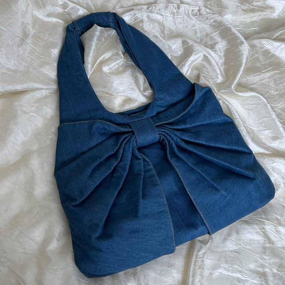 MYMUMMADEIT BOW SHOULDER BAG - DENIM